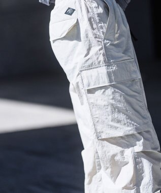 JOSEPH ABBOUD MOUNTAIN 【CREA掲載・レディースシルエット・ECO撥水/抗菌性/軽量】タスランワッシャー クライミングカーゴ パンツ ライトグレー系