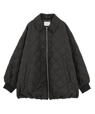 earth music&ecology 【WEB限定】ダブルステッチキルティングコート Black