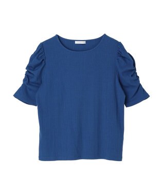 Green Parks リブ肩デザイン５分袖プルオーバー