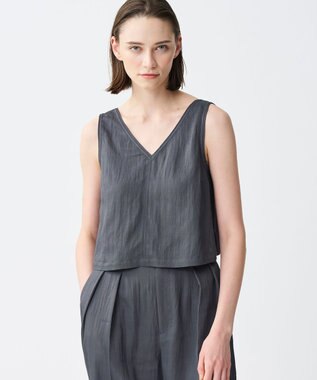  ドレープツイル Vネックトップス