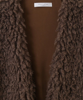 Green Parks シープライクファーベスト Gray Beige