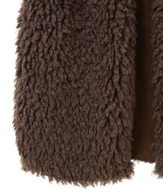 Green Parks シープライクファーベスト Gray Beige