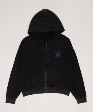 WEGO 【ユニセックス着用ITEM】ワッフルZIPパーカー ブラックその他