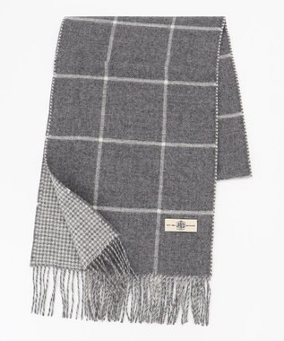 J.PRESS MEN アルパカウール チェックストール ライトグレー系4