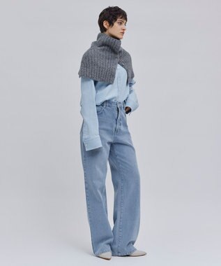 BEIGE， GLAIEULS / アルパカ混インターシャスヌード Md Gray