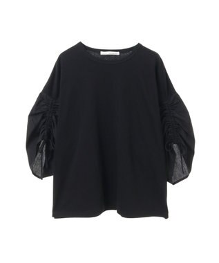 Green Parks ・ＥＬＥＮＣＡＲＥ　ＤＵＥ　ギャザースリーブＴＥＥ Black