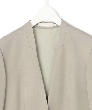 ICB L Vi/Ly/Liツイル  ノーカラージャケット カーキ系