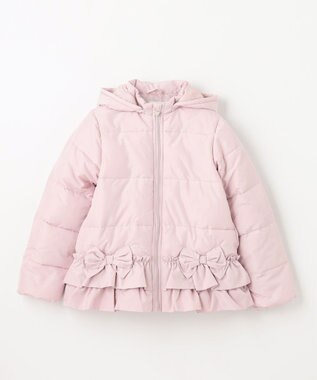 ANY KIDS 【洗濯機OK】中綿リボンコート ピンク