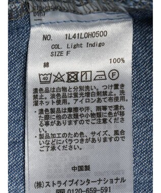 earth music&ecology デニムバックレースアップワンピース Light Indigo