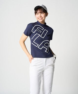 FILA GOLF／marie claire 【FILA GOLF】 バックプリントモックネックシャツ