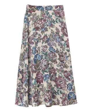 YECCA VECCA ゴブラン柄フレアスカート Beige