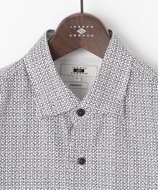 JOSEPH ABBOUD 【オーガニックコットン】リヨセルリネンプリント シャツ ホワイト系4