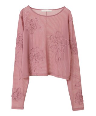 Green Parks ・ＥＬＥＮＣＡＲＥ　ＤＵＥ　コード刺繍シアーロンＴ