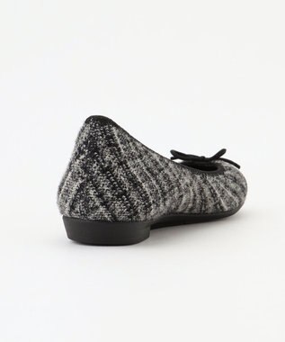 steppi 【WEB・一部店舗限定/洗える】ツイード柄 ラウンド バレエ パンプス ツイード柄(グレー)