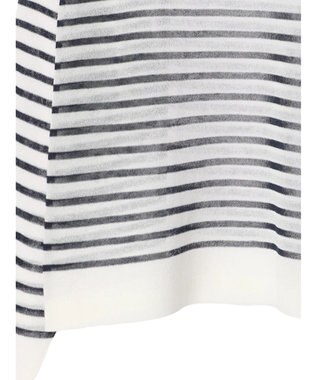 Green Parks シアーボーダーニットプルオーバー Navy