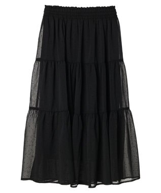 earth music&ecology フロッキードットシアーティアードスカート Black