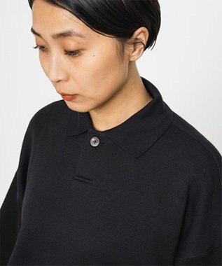 HAAG スマイルコットン HALF SLEEVE SWEAT POLO SHIRTS ポロシャツ ブラック