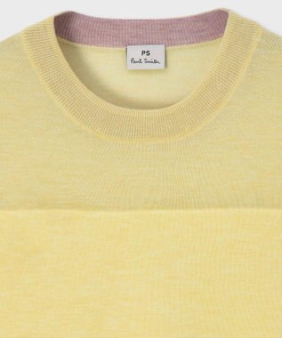 Paul Smith 【洗える】シアーボーダー 半袖ニット ライトイエロー