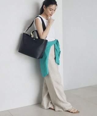 TOPKAPI 【Breath TOPKAPI】SCOTCH GRAIN スコッチグレイン プレーン 2トーンテープ ハンドル トートバッグ L ブラック