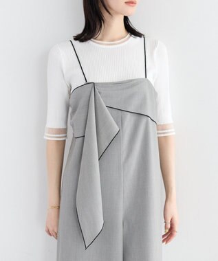 YECCA VECCA ラッフルキャミオールインワン Gray