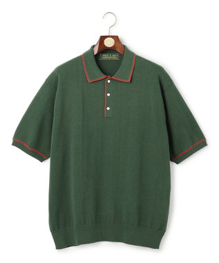 J.PRESS MEN 【WEB・一部店舗限定】Blanket Stitch Knit Polo グリーン系
