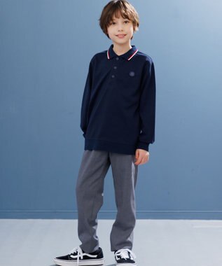 J.PRESS KIDS 【140-170cm】リブライン ポロシャツ ネイビー系