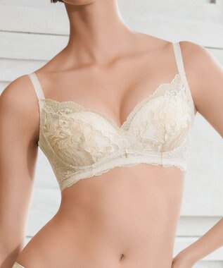 BRADELIS New York 【BRADELIS New York】ノンワイヤーブラ25A2 補正下着 ブラジャー 脇高設計 谷間メイク シャンパンゴールド