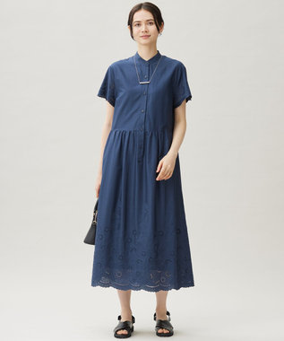 自由区 S 【カタログ掲載・接触冷感・洗える】エンブロイダリーローンシャツ ワンピース