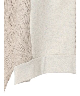 CRAFT STANDARD BOUTIQUE ケーブルニット切り替え裏起毛スウェット Oatmeal