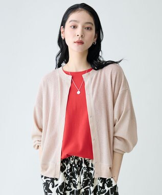 ANY シアーワッフルカーディガン