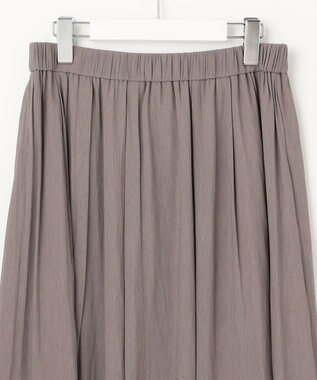 J.PRESS LADIES 【洗える】スプリットジョーゼット ランダムタック スカート ブラウン系