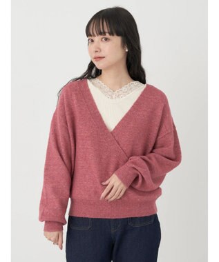 earth music&ecology カシュクールニットプルオーバー Pink