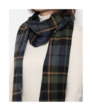 UNBILLION カシュネ cache nez / 静電チェック柄ストール グリーン