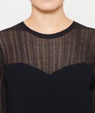 uncrave シルキー ニット コンビ トップス ブラック