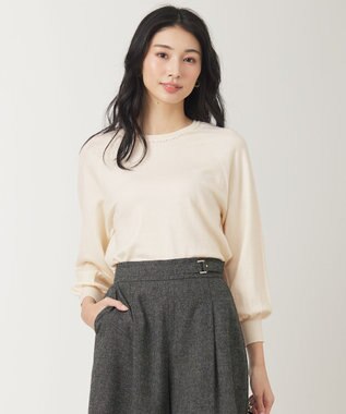 ANY SIS 【洗える】ウールブレンドプチジュエル調 ニット アイボリー