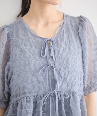 earth music&ecology シアーパフチュニック Gray