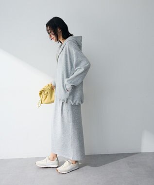 Green Parks ウエストタックＩラインカットスカート Gray Mixture