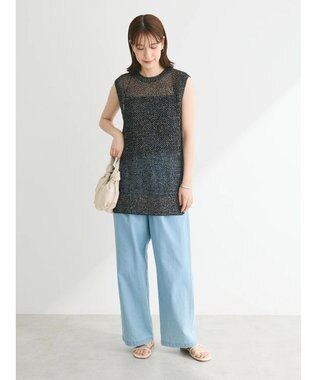 Green Parks スパンコールニットベスト Black