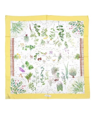 Marca ＜春の新色！＞【伝統横濱スカーフ】ハーブガーデン 大判 シルクツイル スカーフ イエロー
