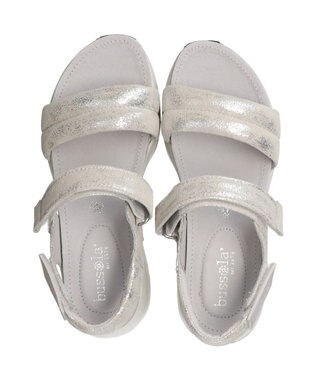 INTER-CHAUSSURES 【BUSSOLA】厚底クッションベルトサンダル シルバー