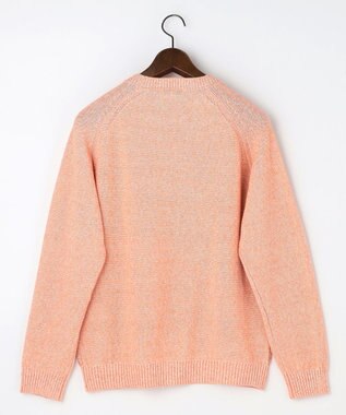JOSEPH ABBOUD 【キングサイズ・エコ素材和紙使用・日本素材】和紙杢メッシュクルーネック ニット ライトオレンジ系