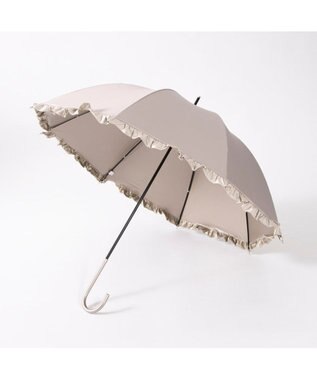 UNBILLION カシュネ cachenez / 【晴雨兼用】【日傘】 【UV カット率99.999.9％以上】PUバイカラーフリルバルーンショートパラソル ダークベージュ
