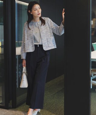 ウーステッドエステル ワイドパンツ