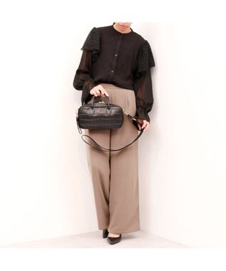 UNBILLION ペルケ perche / 牛革ランドスケープ2wayショルダーバッグ ブラック