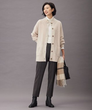 J.PRESS LADIES ウールジャージー  タートルネック カットソー ホワイト系