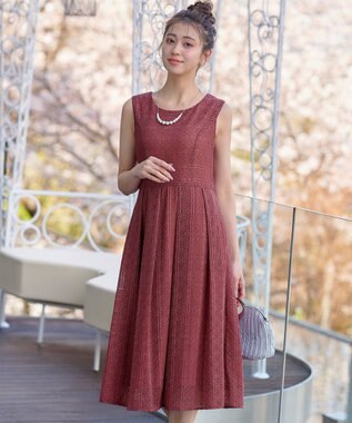 Tiaclasse 【新色追加・洗える】大人上品な総レースワンピース ピンク