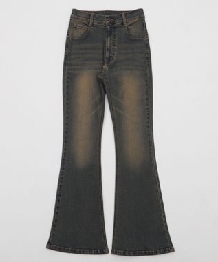 WEGO ストレッチフレアデニムパンツ デニム濃加工色