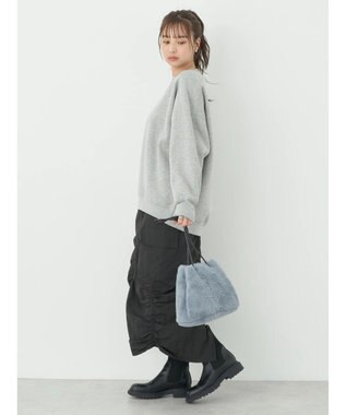 earth music&ecology 裏起毛チュニック Gray Mixture