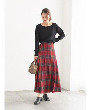 Te chichi スクエアチャームキーネックプルオーバー ブラック