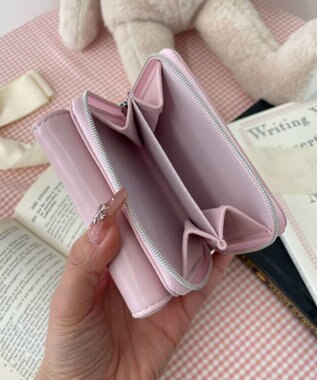 WEGO フリルデザインハートメタルウォレット ライトピンク